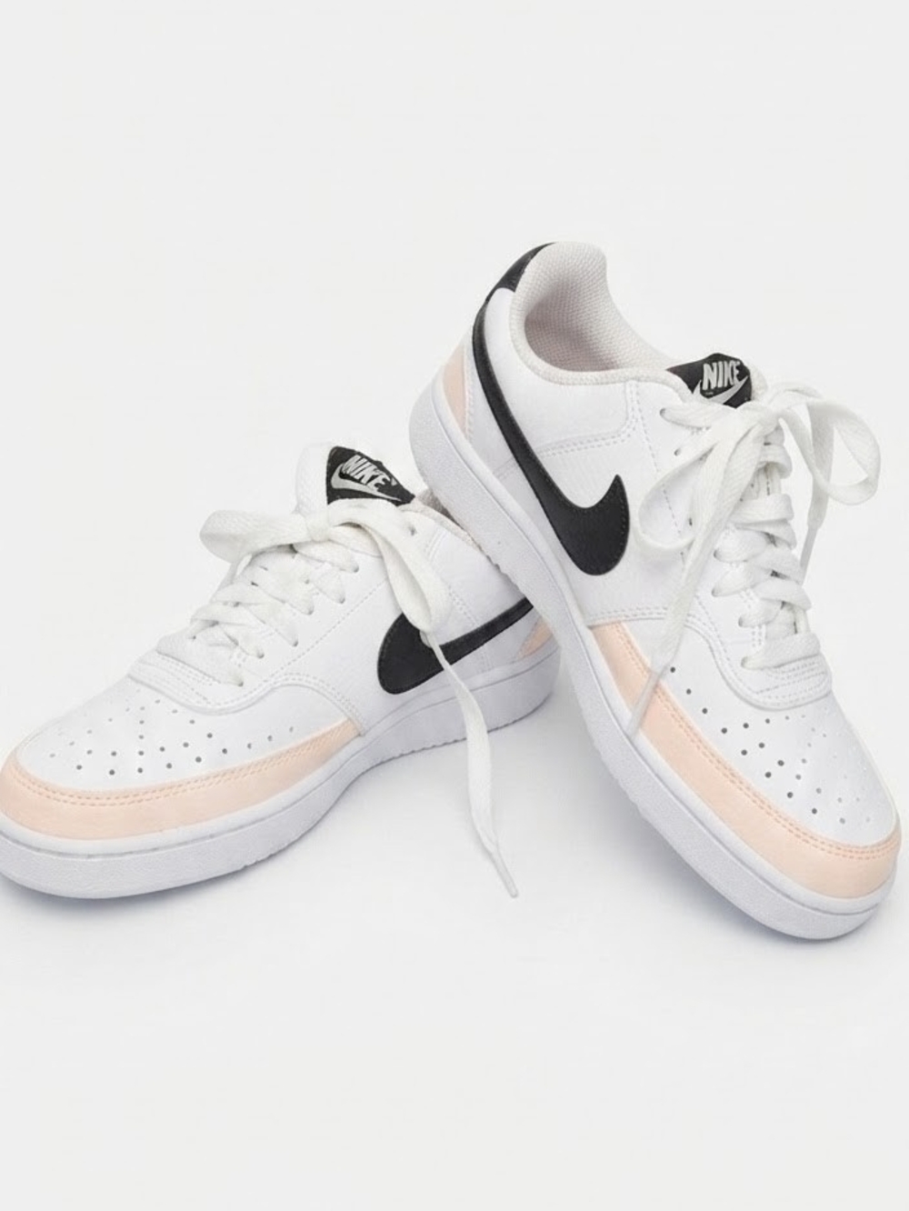 Nike Court Vision Low Women Low-Top Sneakers in White, Light Soft Pink & Black
